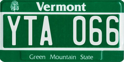 VT license plate YTA066