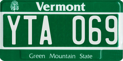 VT license plate YTA069