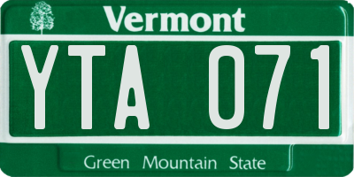 VT license plate YTA071