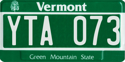 VT license plate YTA073