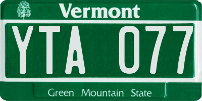 VT license plate YTA077