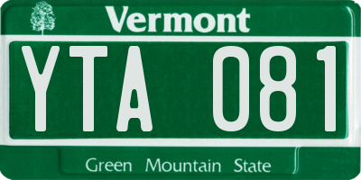 VT license plate YTA081
