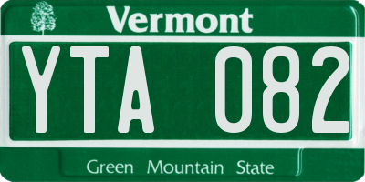 VT license plate YTA082
