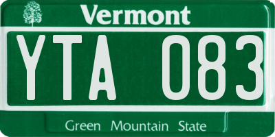 VT license plate YTA083