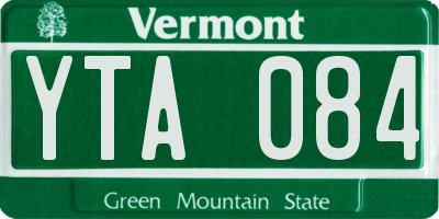 VT license plate YTA084