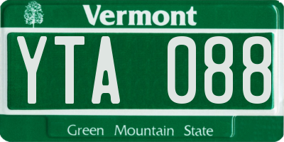 VT license plate YTA088