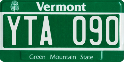 VT license plate YTA090