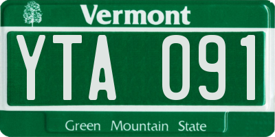 VT license plate YTA091