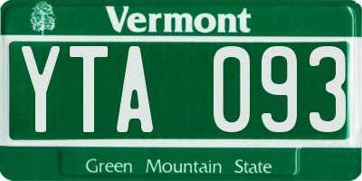 VT license plate YTA093