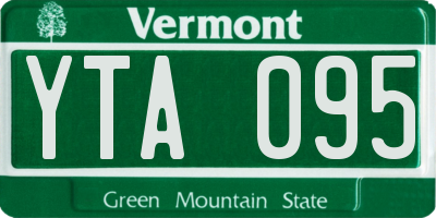 VT license plate YTA095