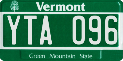 VT license plate YTA096