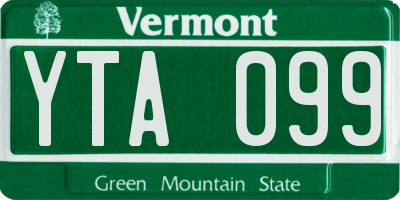 VT license plate YTA099