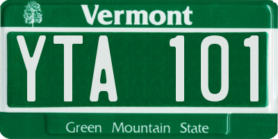 VT license plate YTA101
