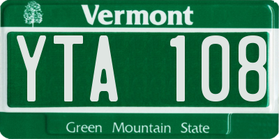 VT license plate YTA108