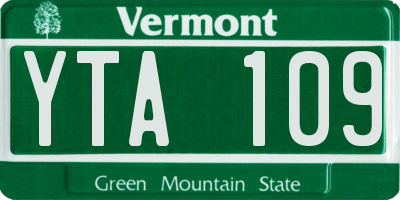VT license plate YTA109