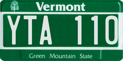 VT license plate YTA110