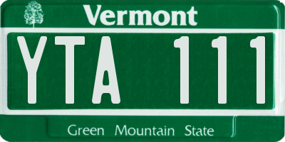 VT license plate YTA111