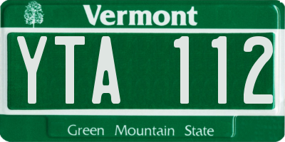 VT license plate YTA112