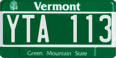 VT license plate YTA113