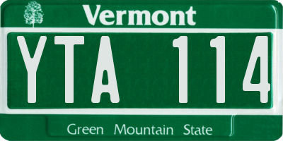 VT license plate YTA114