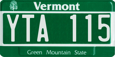 VT license plate YTA115
