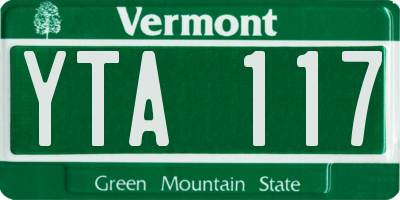 VT license plate YTA117