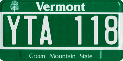 VT license plate YTA118
