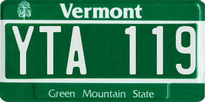 VT license plate YTA119