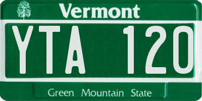 VT license plate YTA120