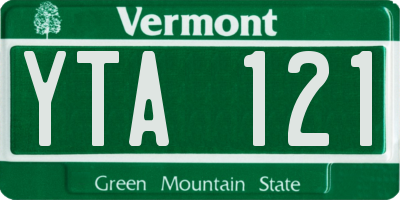 VT license plate YTA121