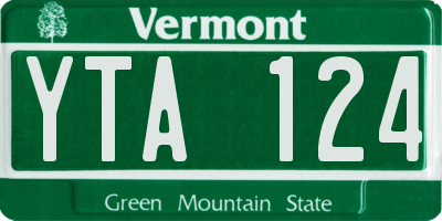 VT license plate YTA124
