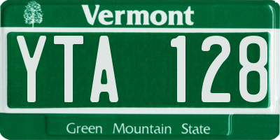 VT license plate YTA128