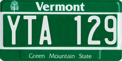 VT license plate YTA129