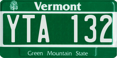 VT license plate YTA132