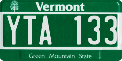 VT license plate YTA133