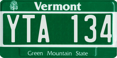 VT license plate YTA134