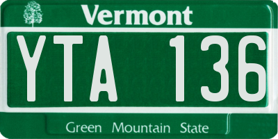 VT license plate YTA136