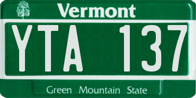 VT license plate YTA137