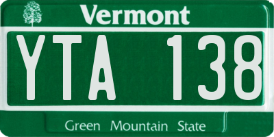 VT license plate YTA138