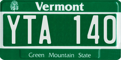 VT license plate YTA140