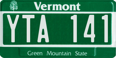 VT license plate YTA141