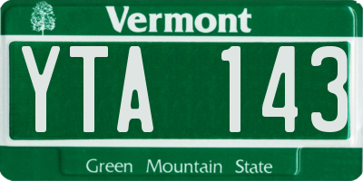 VT license plate YTA143