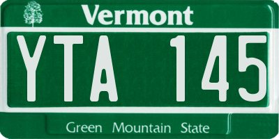 VT license plate YTA145