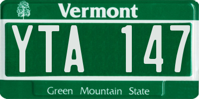 VT license plate YTA147