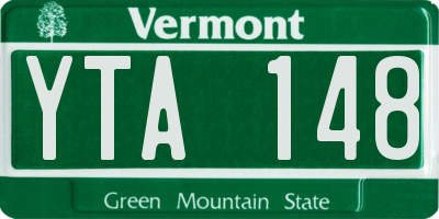 VT license plate YTA148