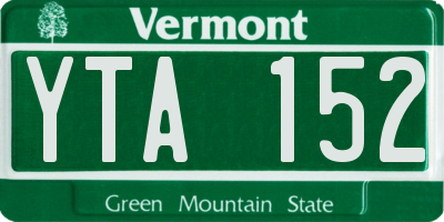 VT license plate YTA152