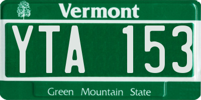 VT license plate YTA153