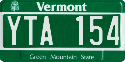 VT license plate YTA154