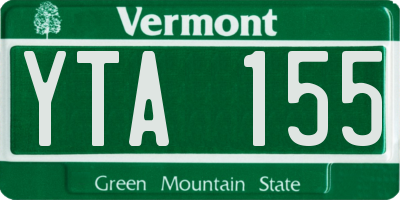 VT license plate YTA155