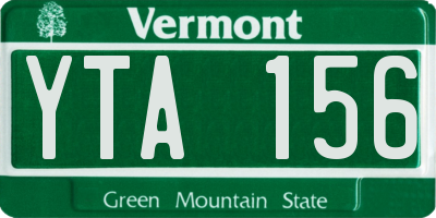VT license plate YTA156